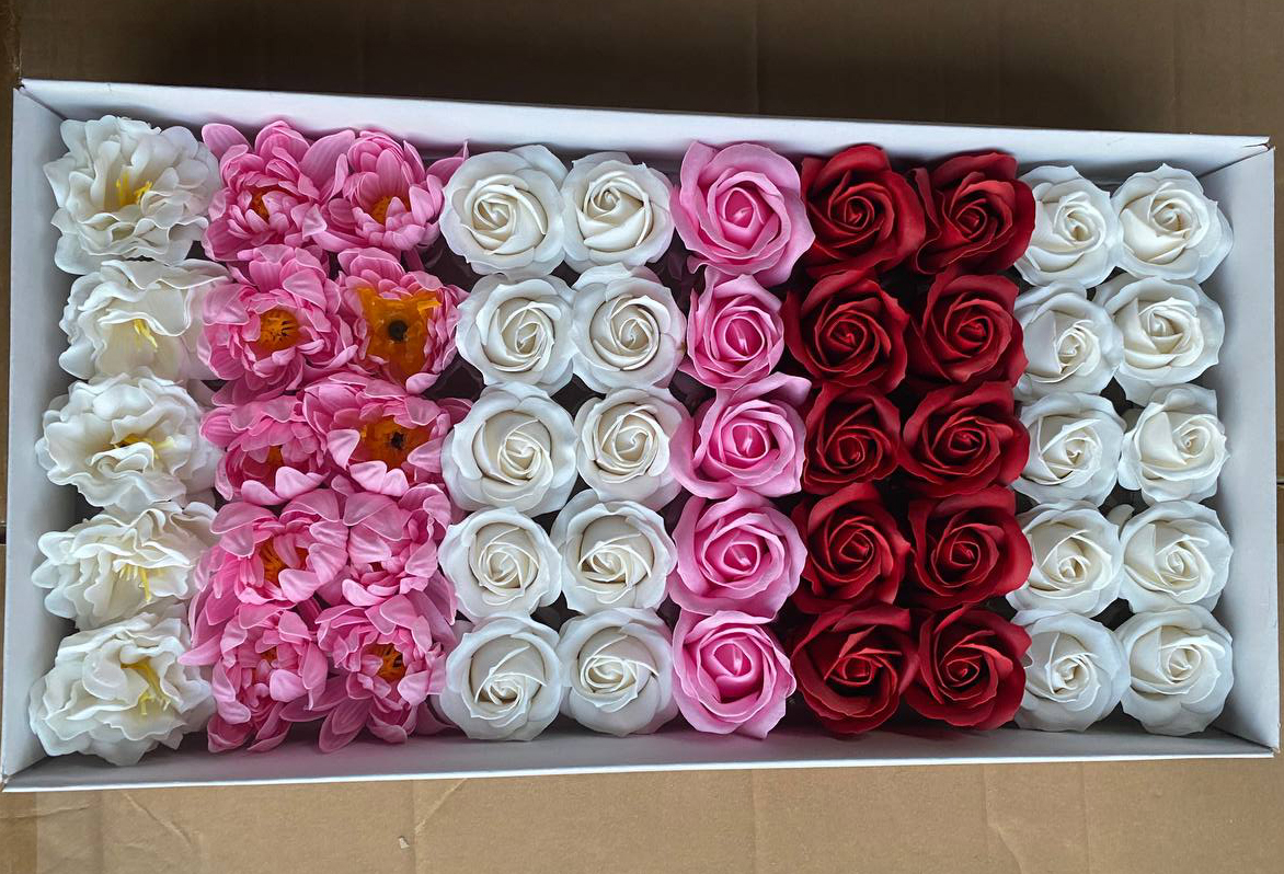 Мікс № 71 — набір мильні квіти мильна троянда хризантема